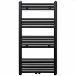 Fekete fürdőszobai egyenes törölközőtartó központi fűtéssel 600x1160mm 2