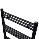 Fekete fürdőszobai egyenes törölközőtartó központi fűtéssel 600x1160mm 3