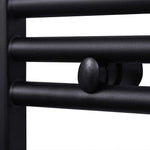 Fekete fürdőszobai egyenes törölközőtartó központi fűtéssel 600x1160mm 5