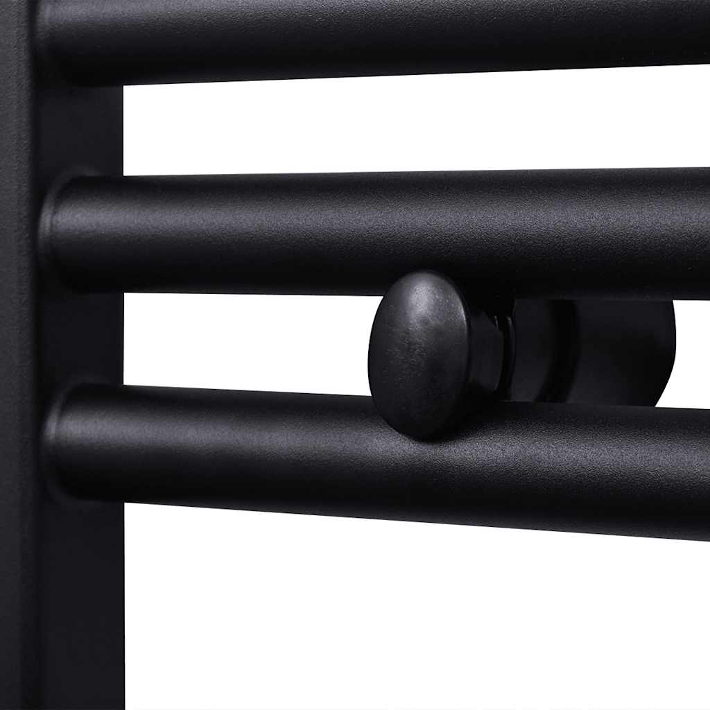 Fekete fürdőszobai egyenes törölközőtartó központi fűtéssel 600x1160mm 5
