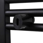 Fekete fürdőszobai egyenes törölközőtartó központi fűtéssel 600x1160mm 6