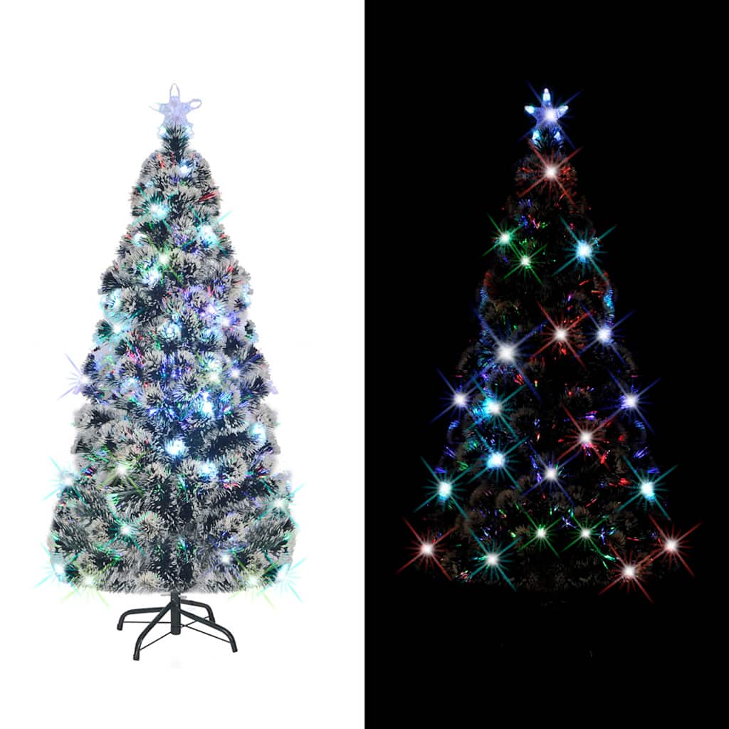 Száloptikás megvilágított karácsonyfa állvánnyal és LED-es 180 cm 2
