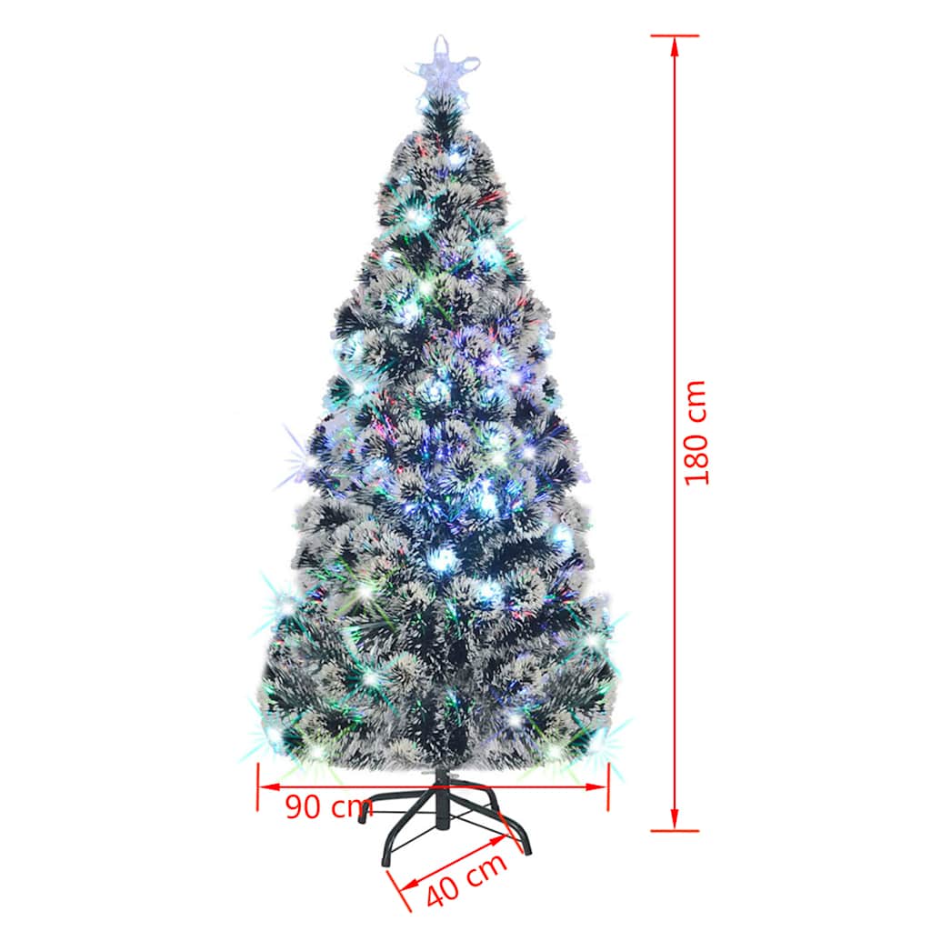 Száloptikás megvilágított karácsonyfa állvánnyal és LED-es 180 cm 8