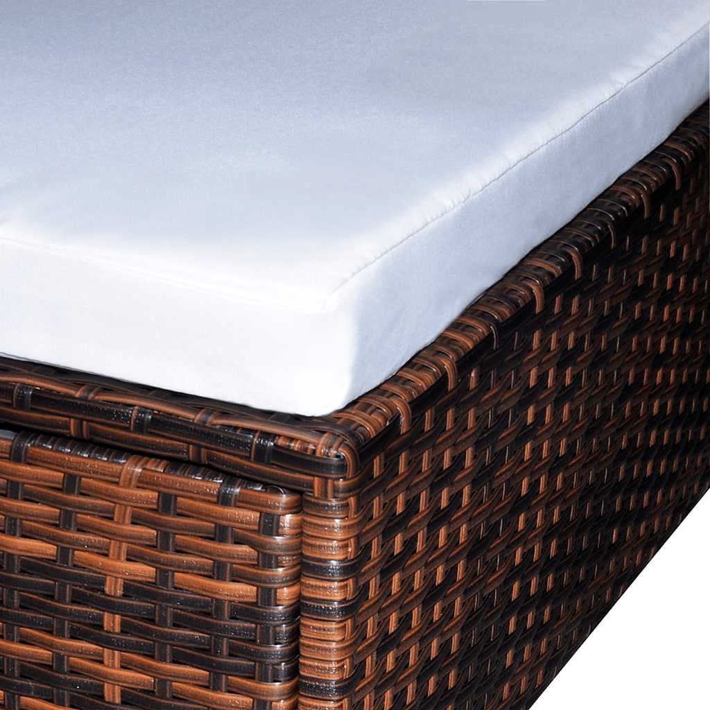 6 részes barna polyrattan kerti ülőgarnitúra párnákkal 3