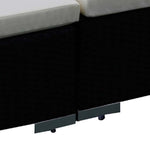 8 részes fekete polyrattan kerti ülőgarnitúra párnákkal 4