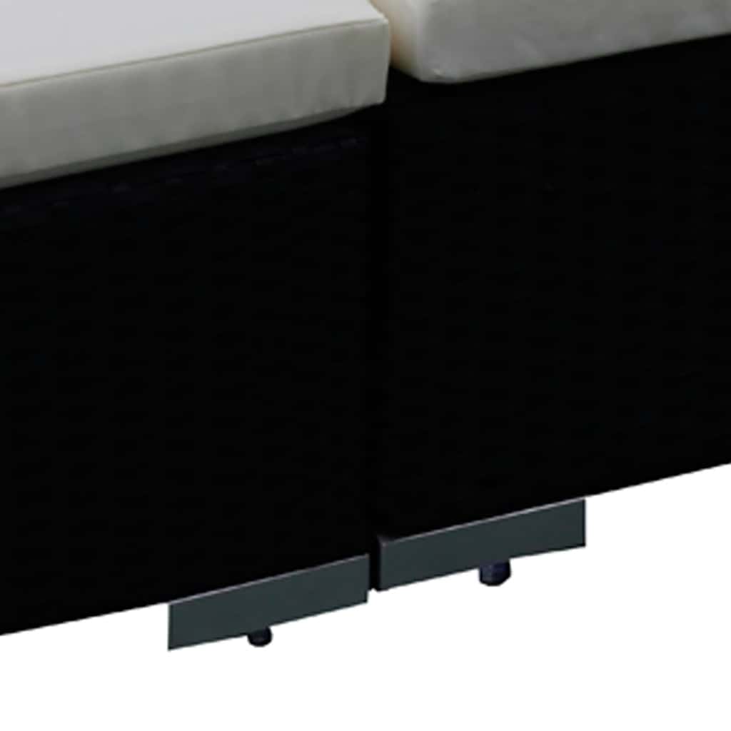 8 részes fekete polyrattan kerti ülőgarnitúra párnákkal 4