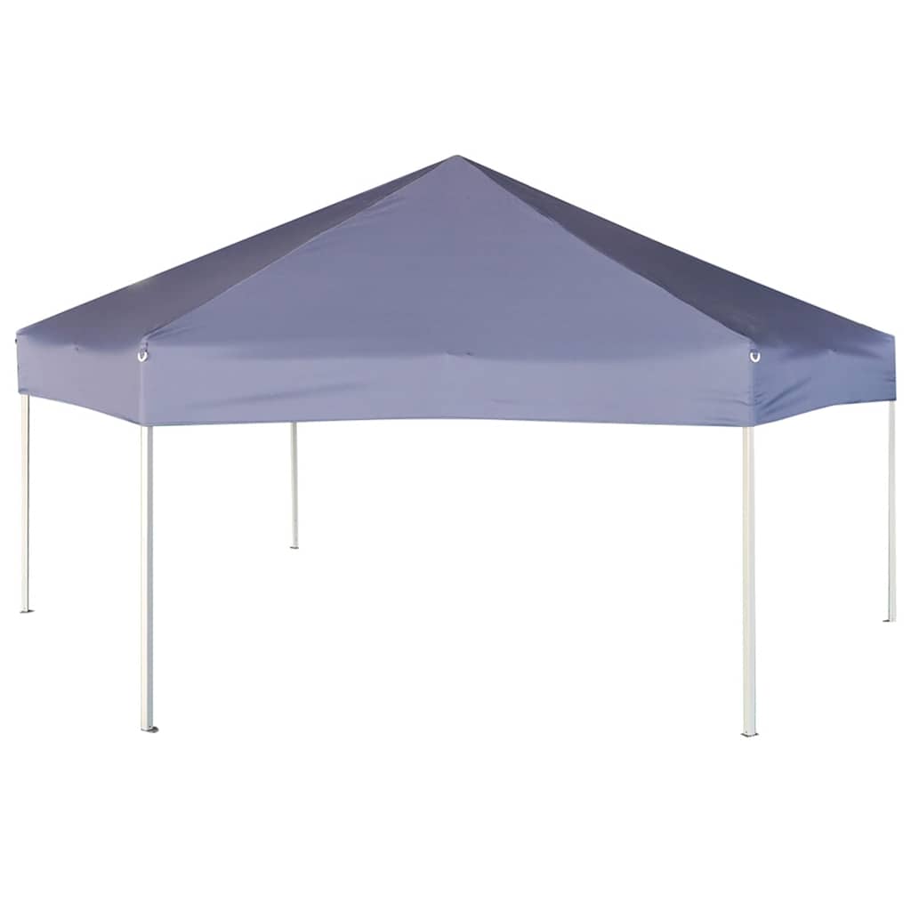 Sötétkék hatszögletű felugró pavilon 6 oldalfallal 3,6 x 3,1 m 4