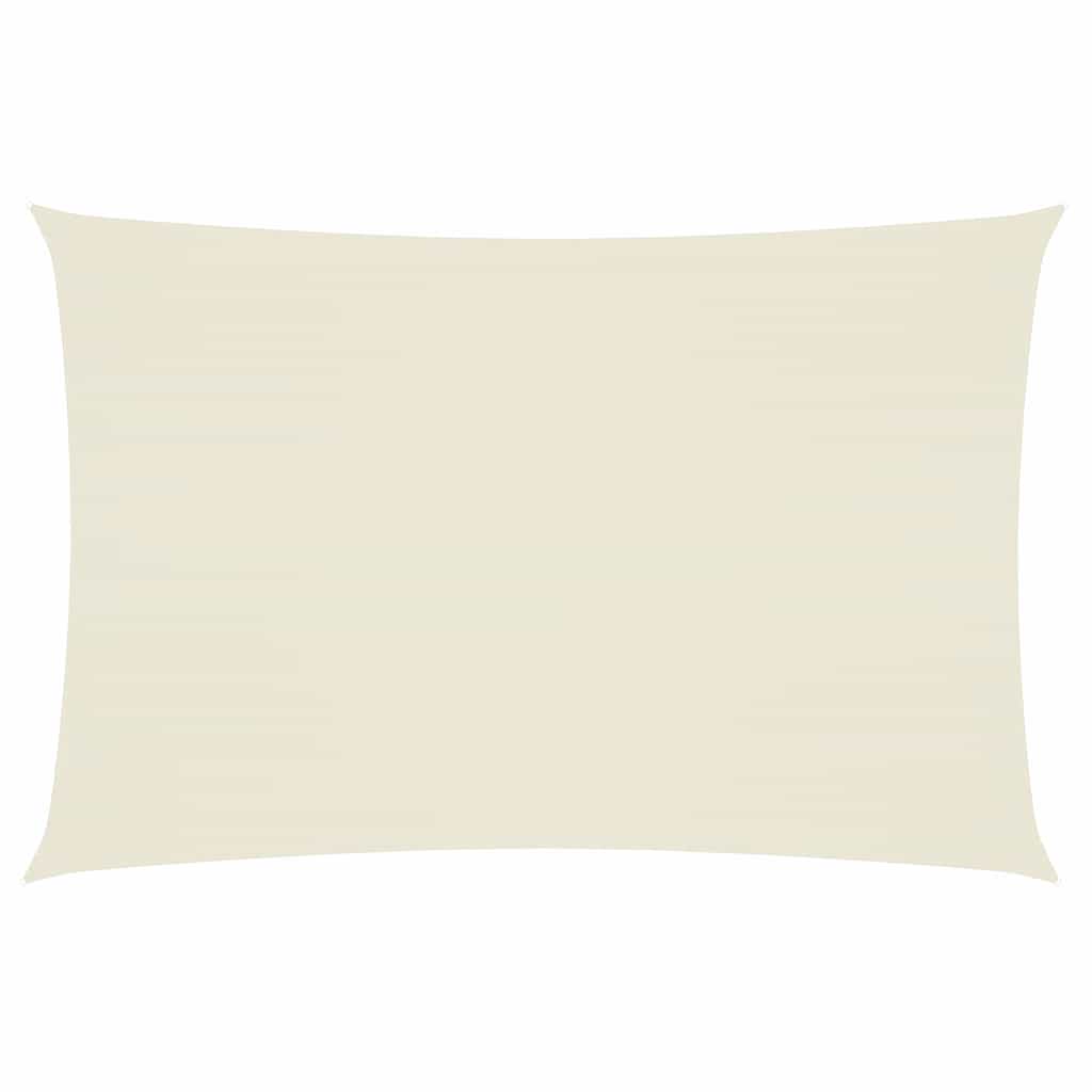 Négyszögletes, krémszínű oxford szövet napvitorla 2 x 4 m 2