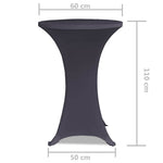 2 db antracitszürke nyújtható asztalterítő 60 cm 5