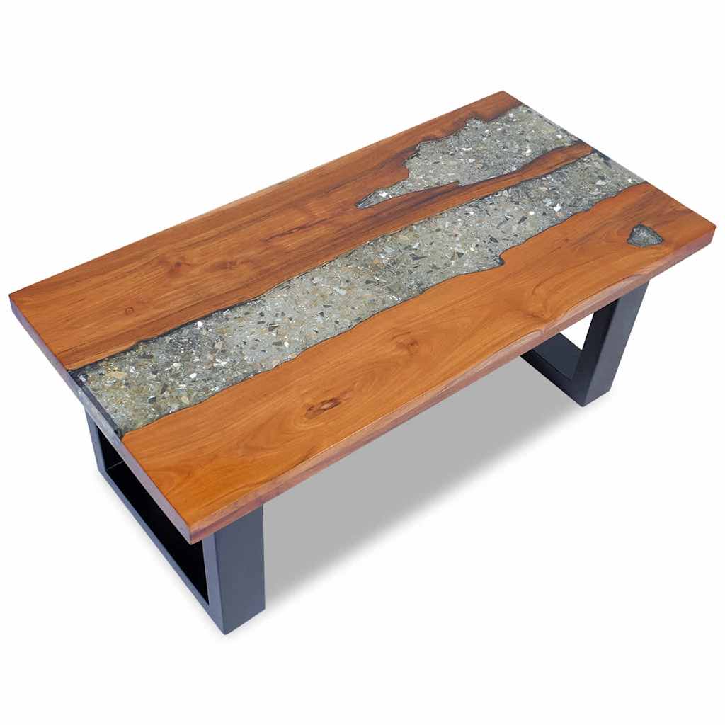 100x50 cm gyantázott tíkfa dohányzóasztal 4