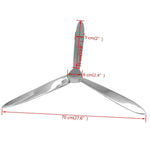 Falra rögzíthető propeller dekoráció alumínium ezüst 70 cm 5