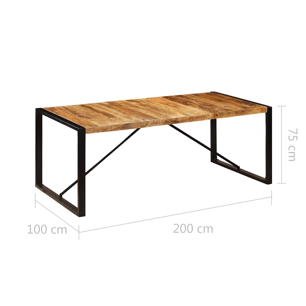 Tömör mangófa étkezőasztal 200 x 100 x 75 cm 6