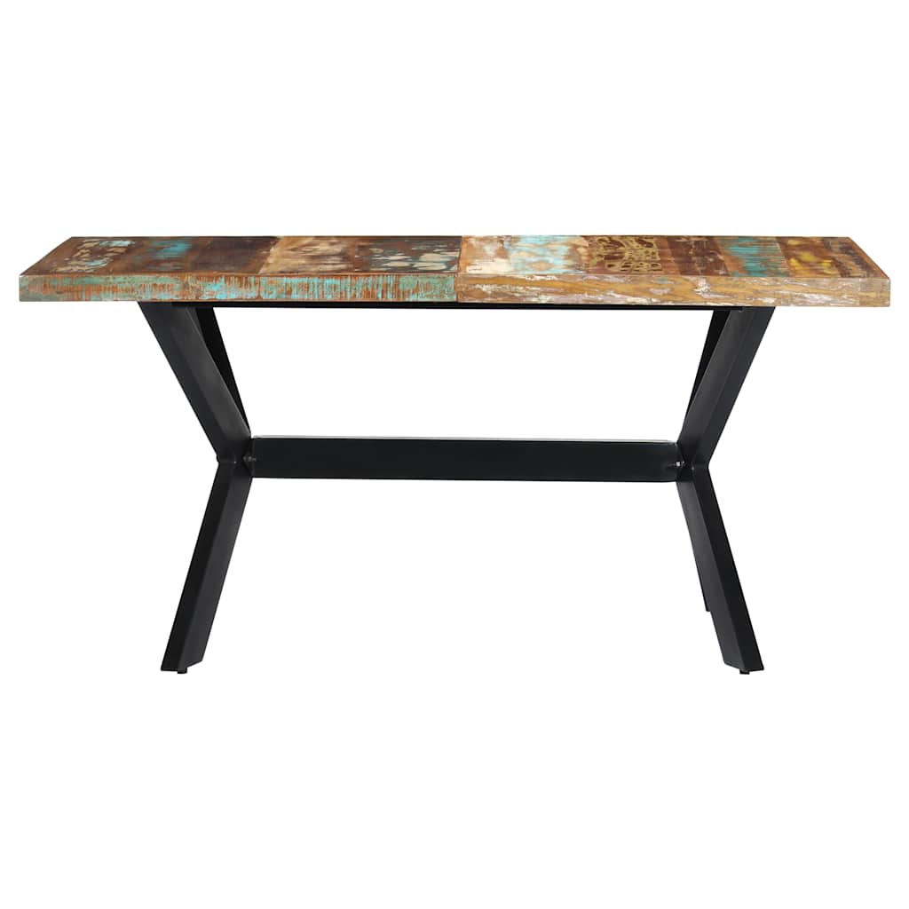 Tömör újrahasznosított fa étkezőasztal 160 x 80 x 75 cm 2