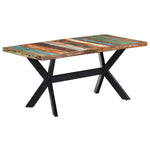 Tömör újrahasznosított fa étkezőasztal 160 x 80 x 75 cm 9