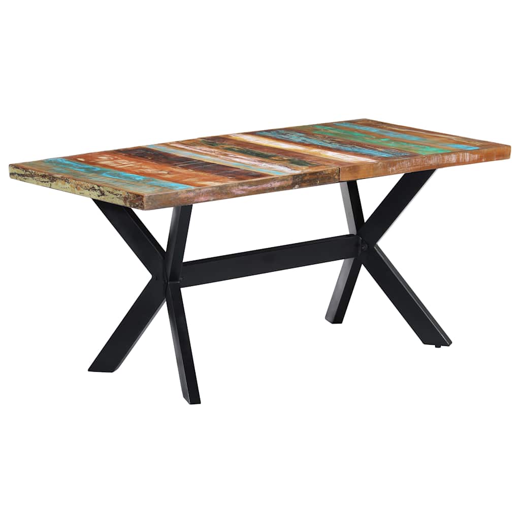 Tömör újrahasznosított fa étkezőasztal 160 x 80 x 75 cm 9
