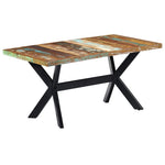 Tömör újrahasznosított fa étkezőasztal 160 x 80 x 75 cm 10