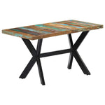 Tömör újrahasznosított fa étkezőasztal 140 x 70 x 75 cm 10