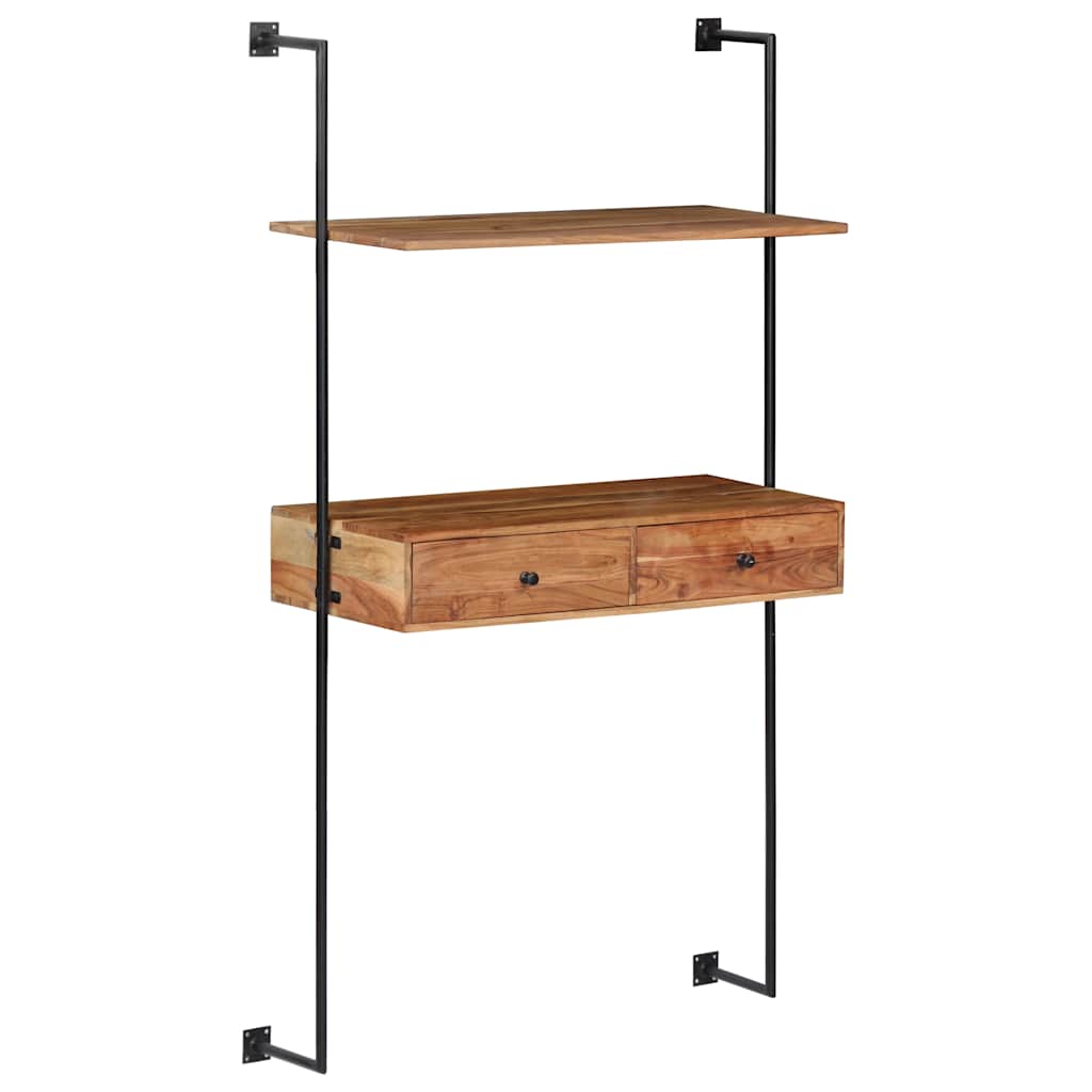 Tömör akácfa fali pult 90 x 40 x 170 cm 11