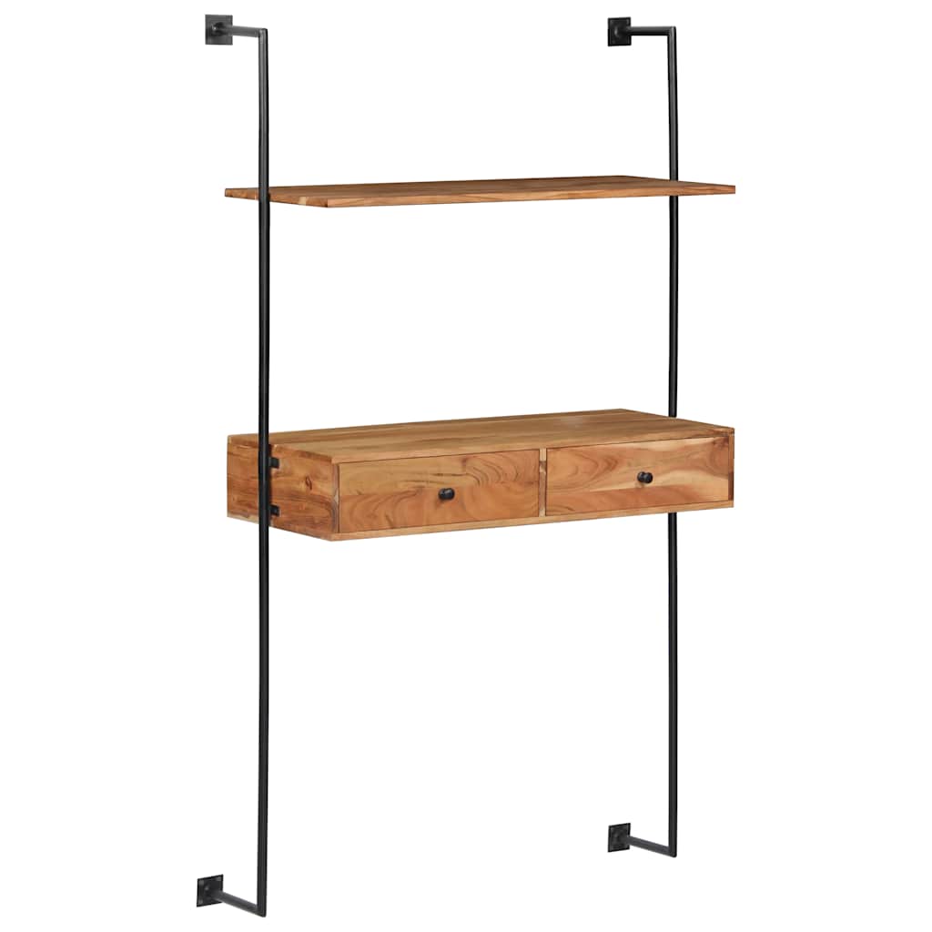 Tömör akácfa fali pult 90 x 40 x 170 cm 9