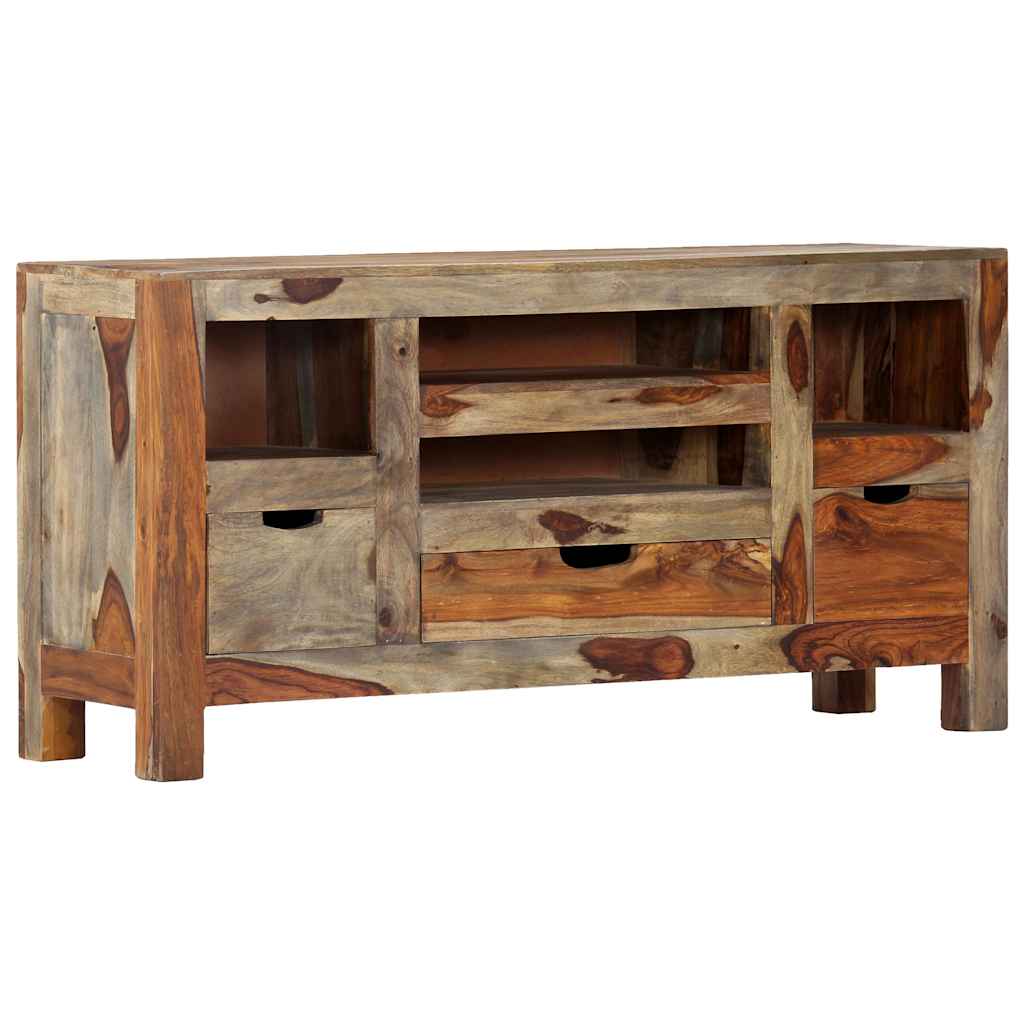 Szürke tömör akácfából tálalószekrény 100x30x50 cm 11