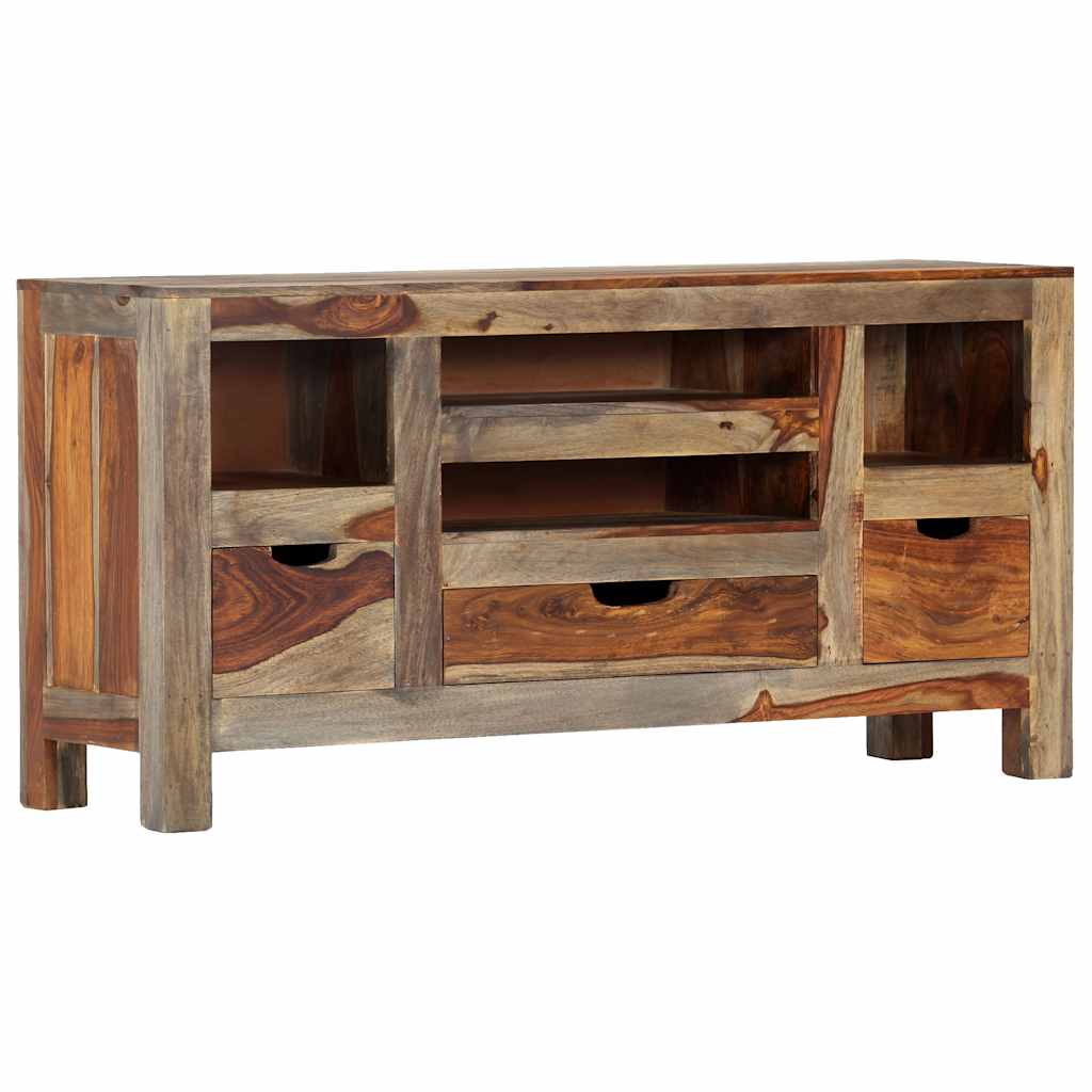 Szürke tömör akácfából tálalószekrény 100x30x50 cm 12
