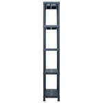 Fekete műanyag tároló polc 125 kg 60 x 30 x 180 cm 3