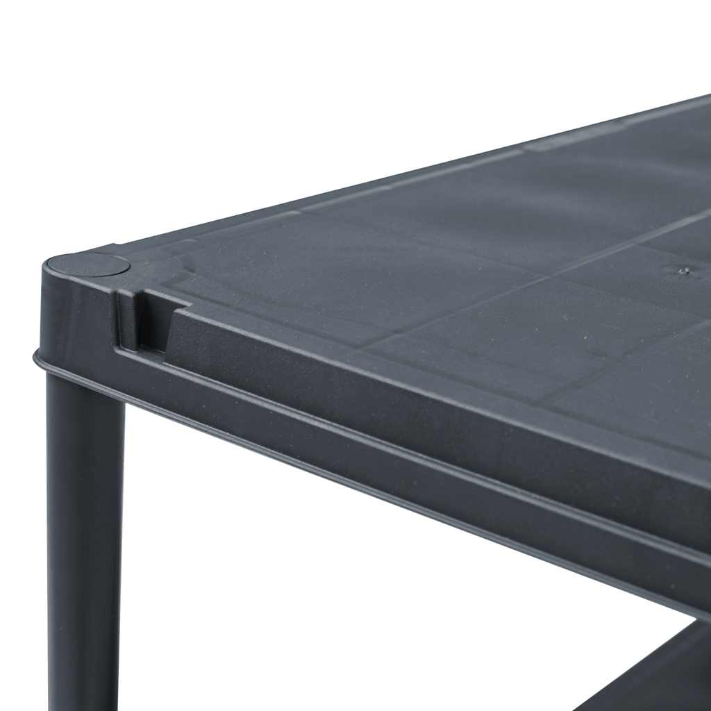 Fekete műanyag tároló polc 125 kg 60 x 30 x 180 cm 5