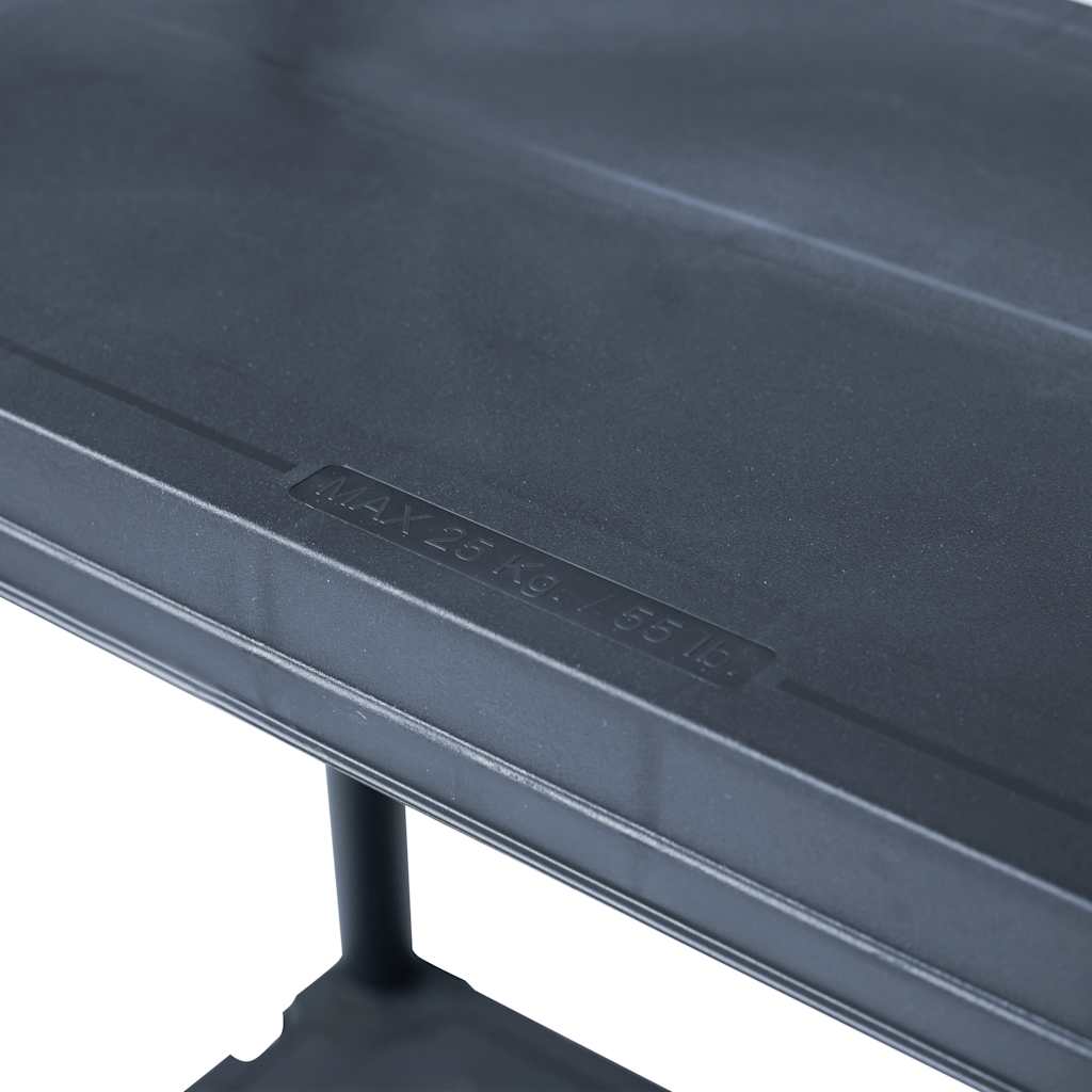 Fekete műanyag tároló polc 125 kg 60 x 30 x 180 cm 6