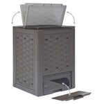 Barna műanyag rattan kerti komposztáló 60 x 60 x 83 cm 300 L 4
