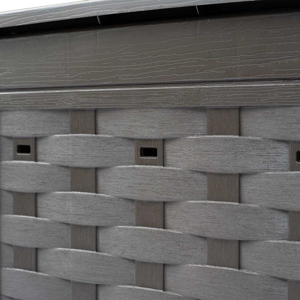 Barna műanyag rattan kerti komposztáló 60 x 60 x 83 cm 300 L 6