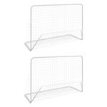 2 db fehér acél focikapu hálóval 182 x 61 x 122 cm