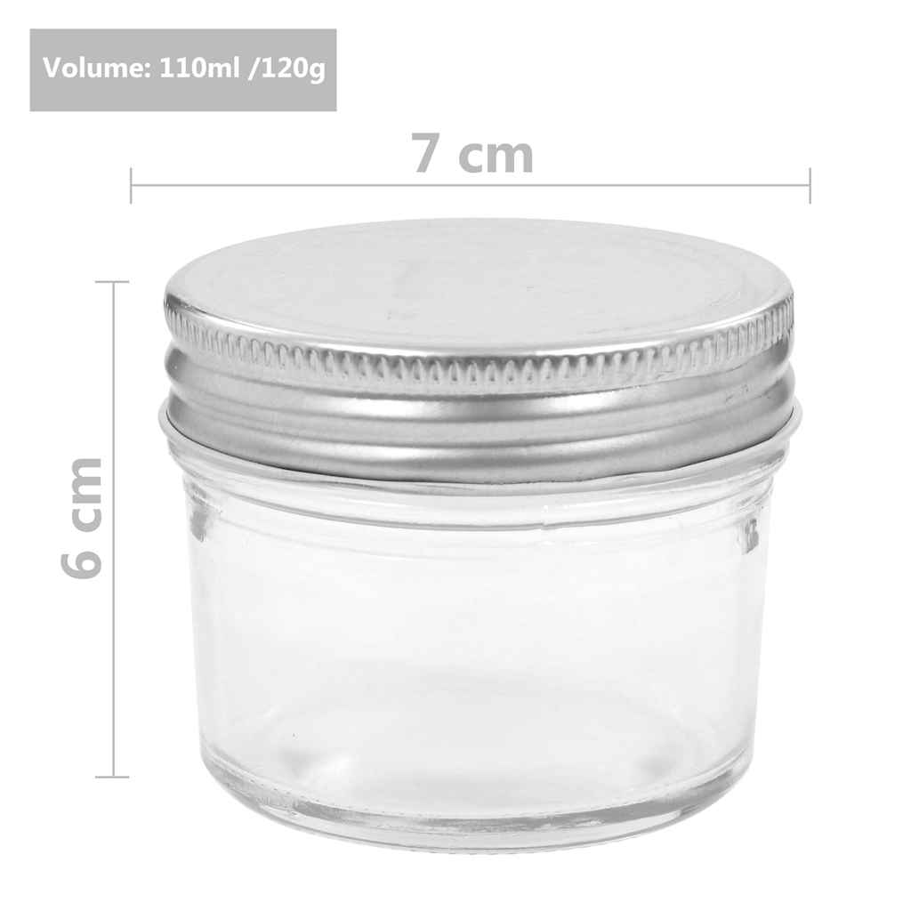 48 db 110 ml-es befőttesüveg ezüstszínű tetővel 7