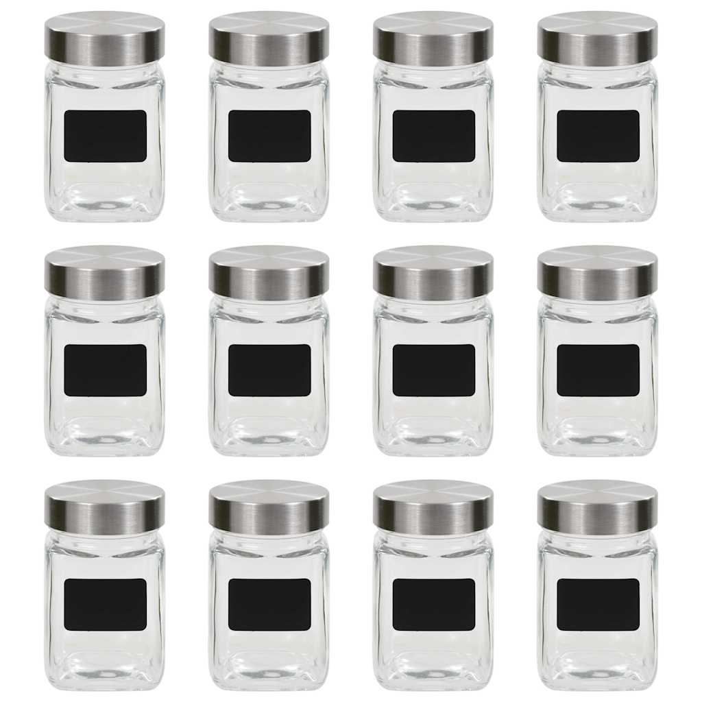 12 db tárolóedény matricával 300 ml