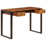 Tömör akácfából és acél asztal 110 x 55 x 78 cm 2