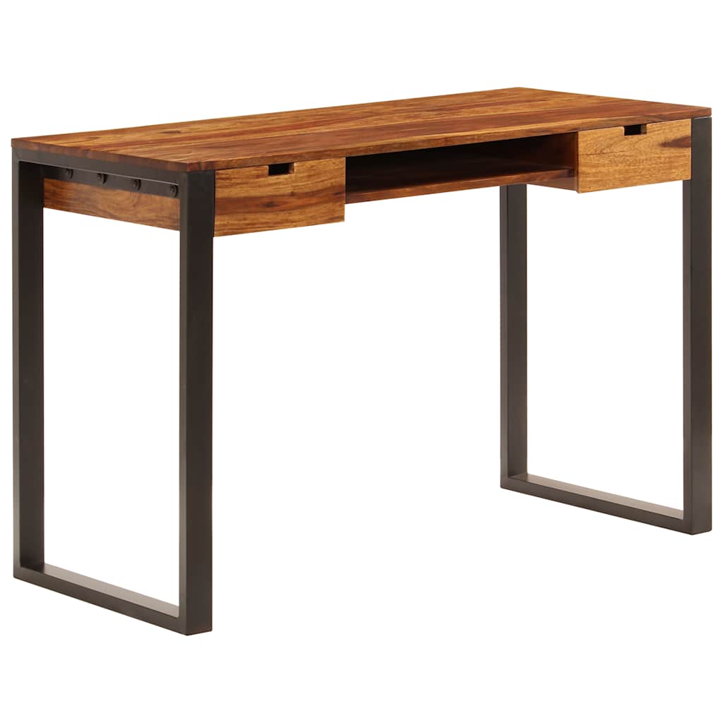 Tömör akácfából és acél asztal 110 x 55 x 78 cm 9