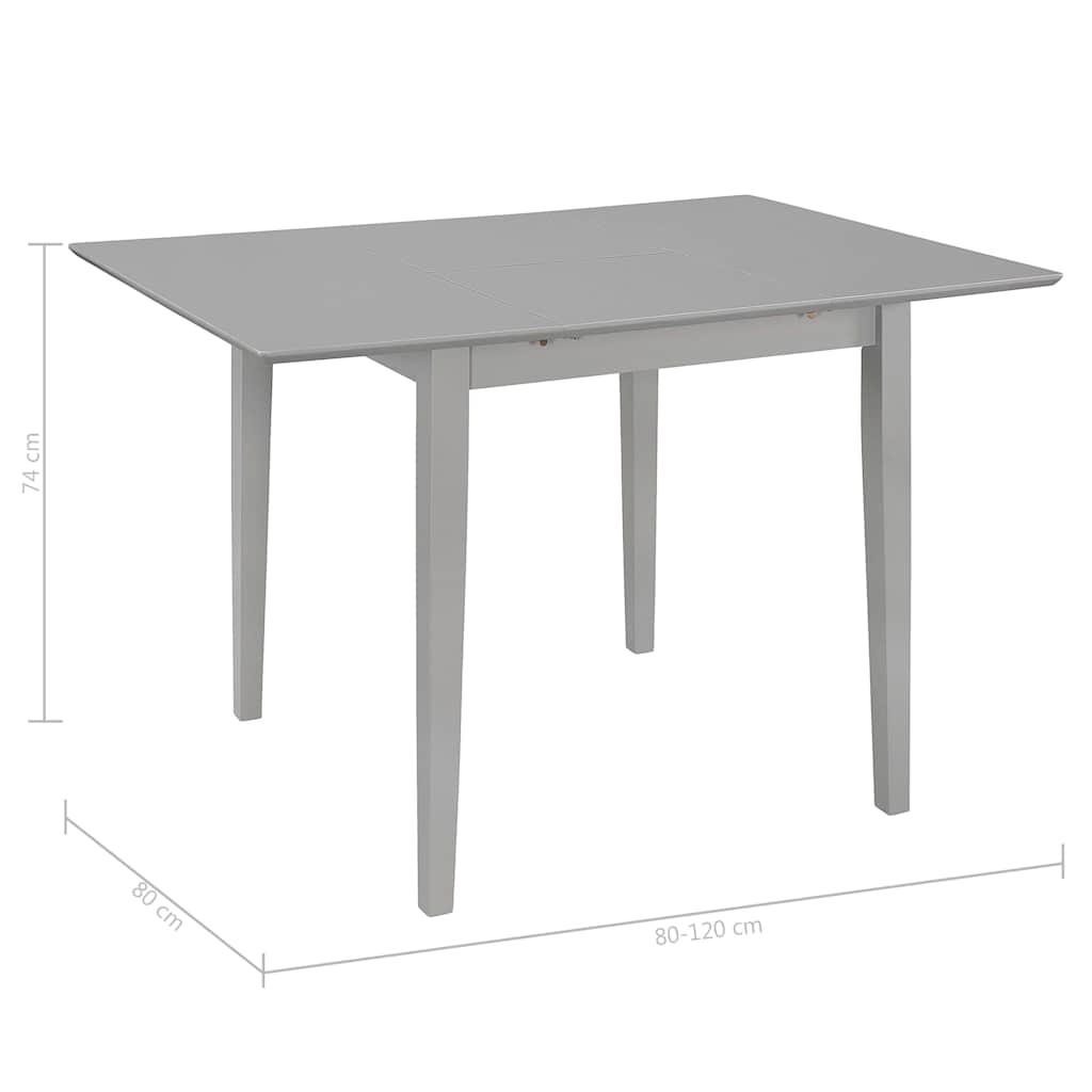Szürke kihúzható MDF étkezőasztal (80-120)x80x74 cm 6