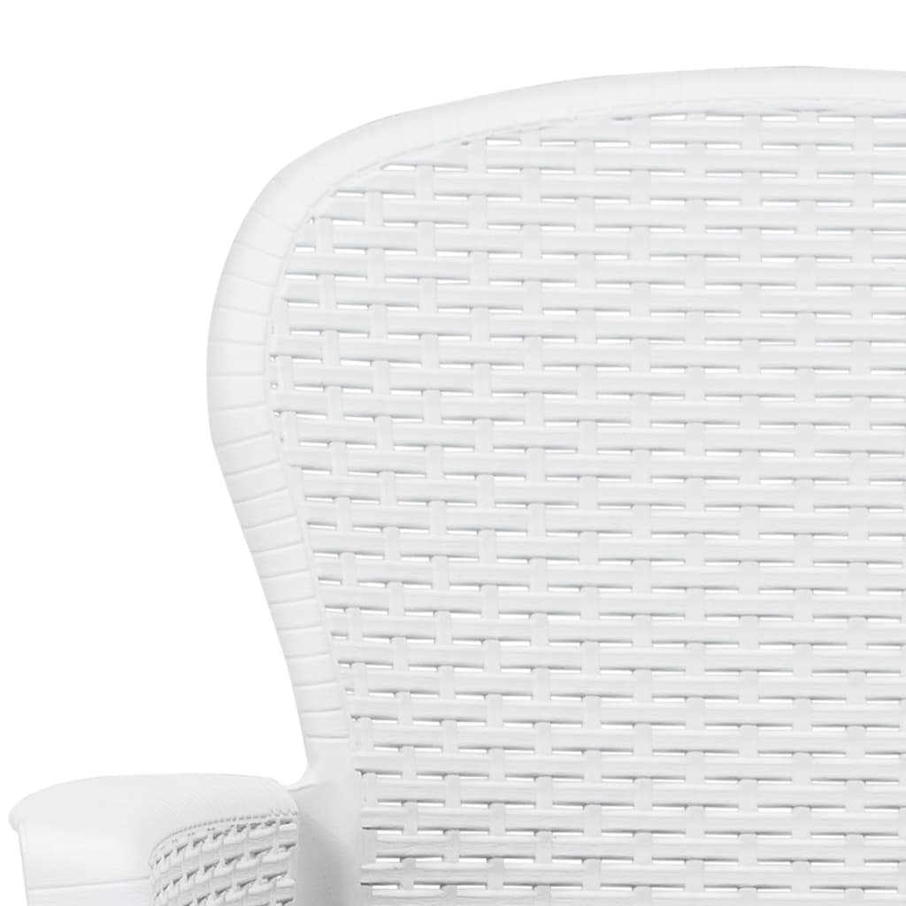7 részes fehér rattan hatású műanyag kültéri étkezőgarnitúra 5
