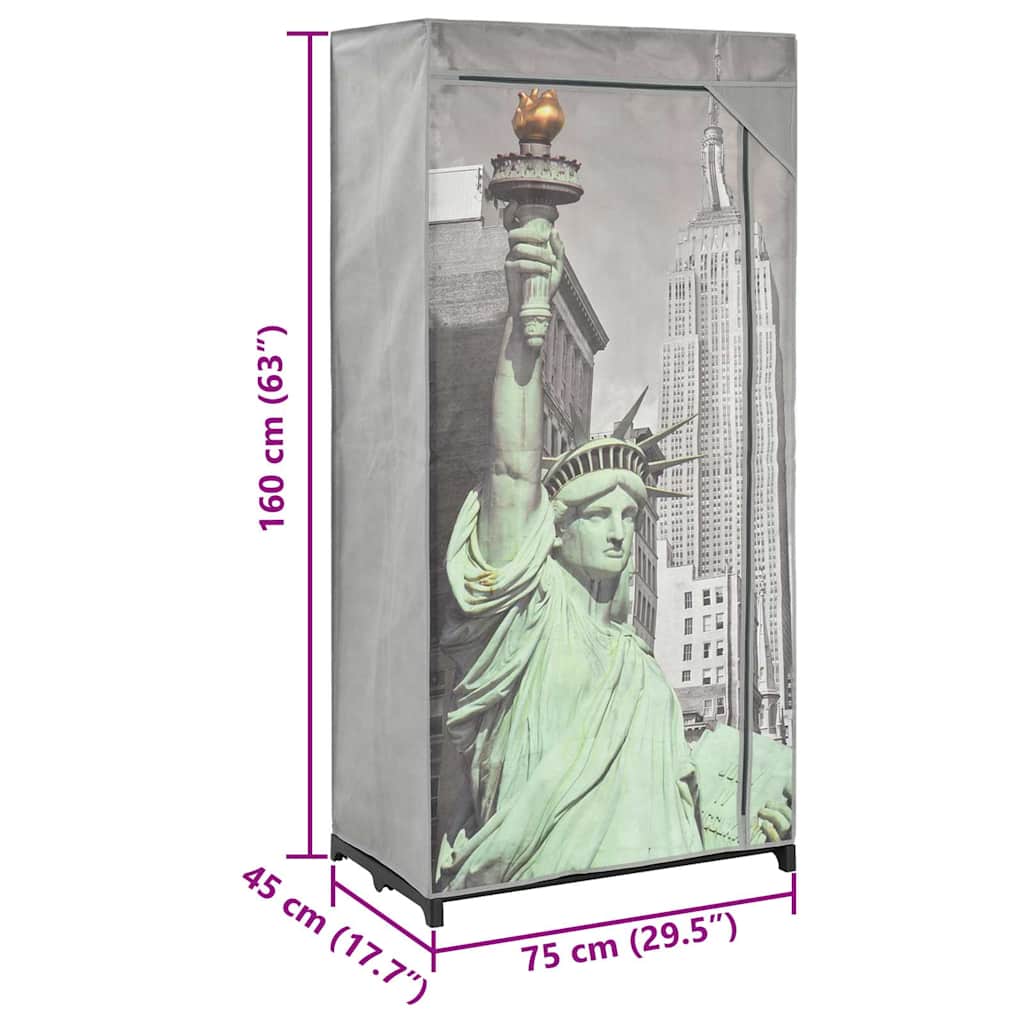 New York szövet ruhásszekrény 75 x 45 x 160 cm 8