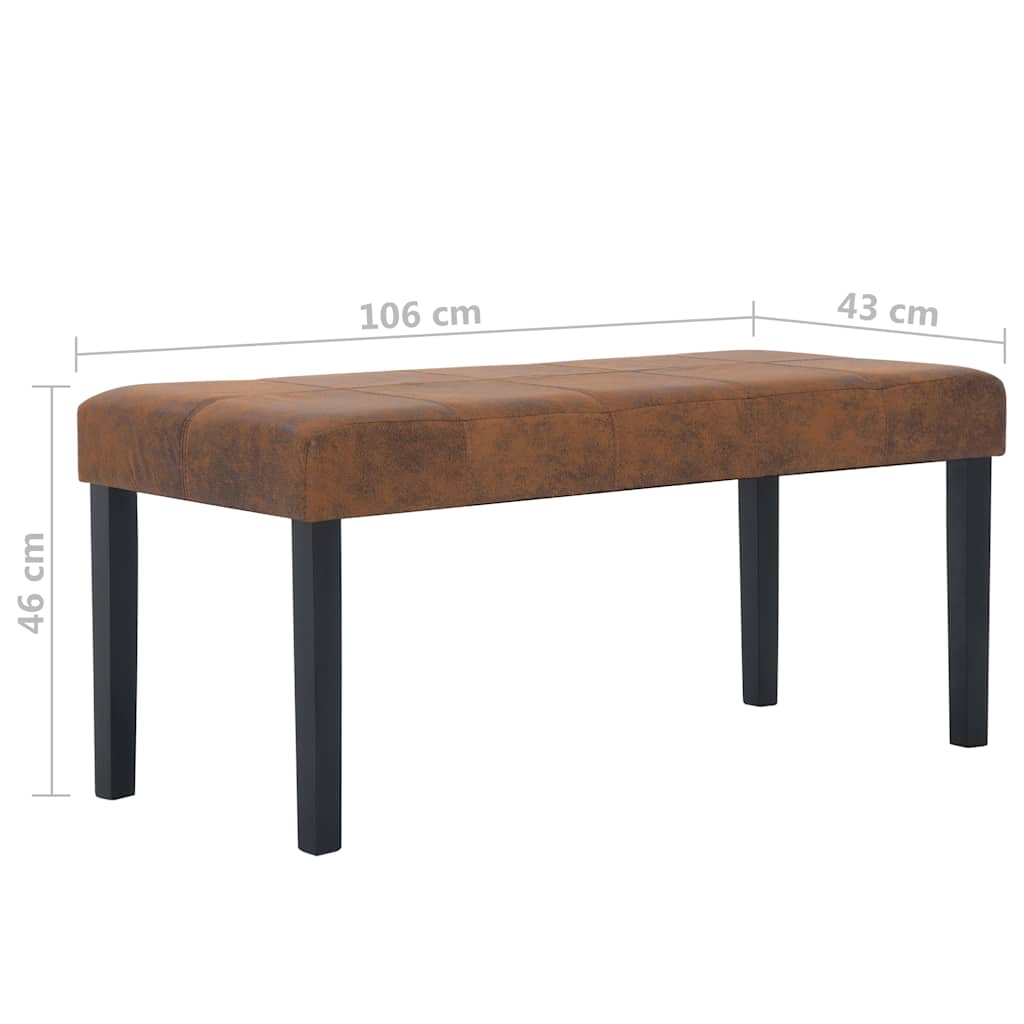 Barna művelúr pad 106 cm 7