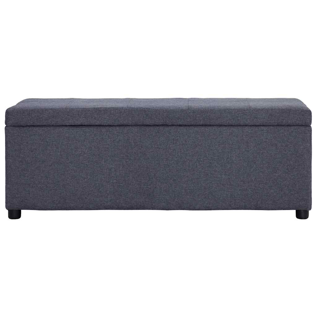 Sötétszürke poliészter pad tárolórekesszel 116 cm 2
