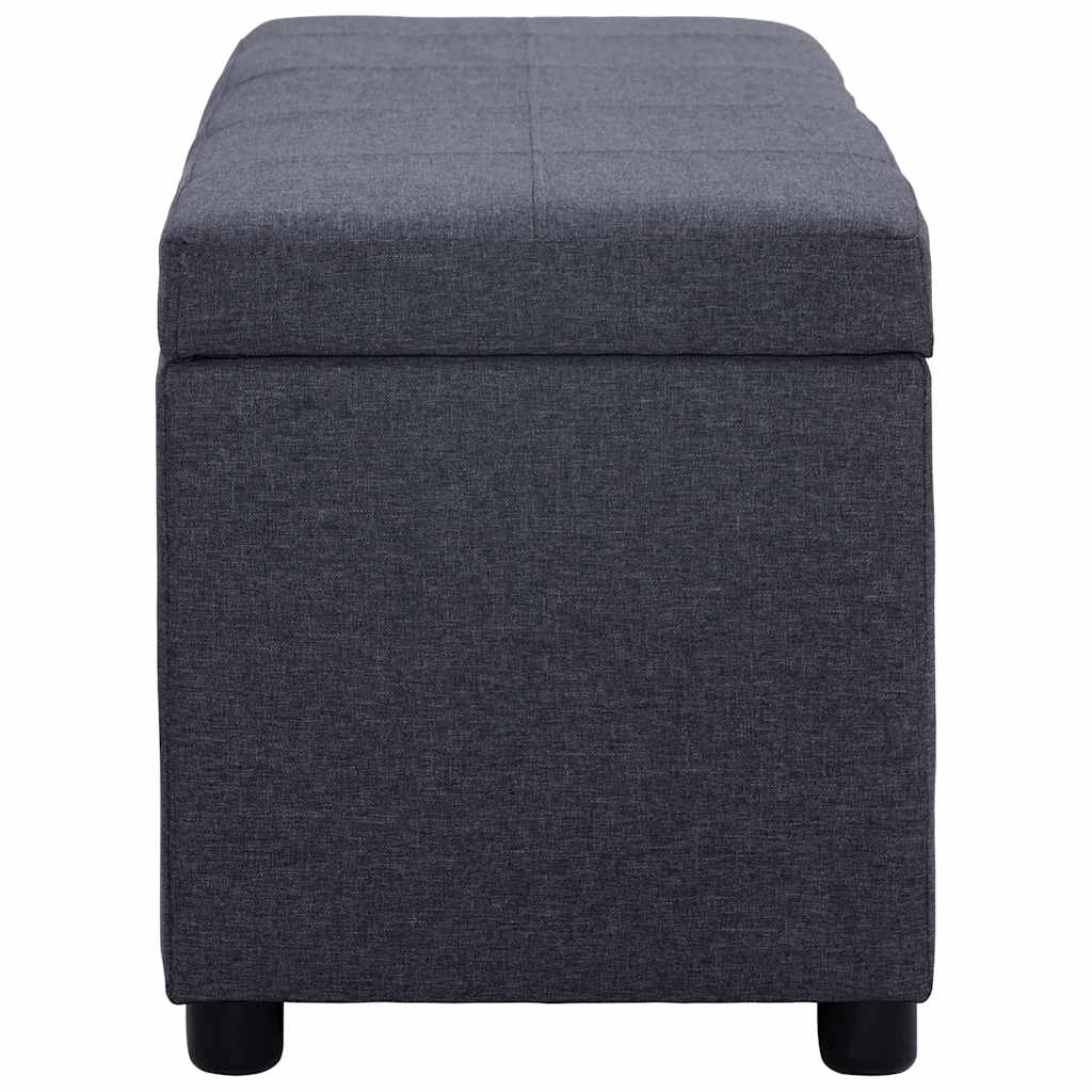 Sötétszürke poliészter pad tárolórekesszel 116 cm 3