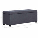 Sötétszürke poliészter pad tárolórekesszel 116 cm 8