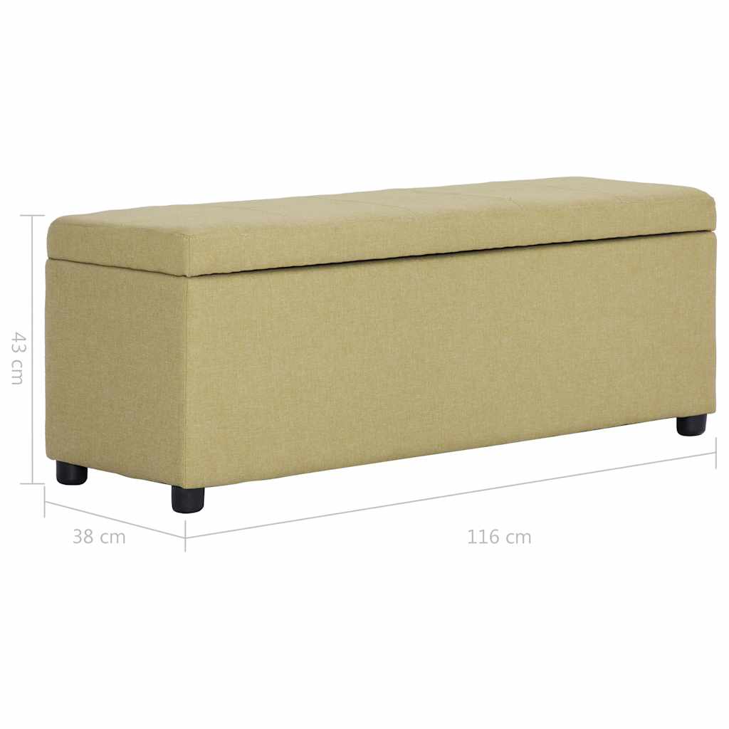 Zöld poliészter pad tárolórekesszel 116 cm 8