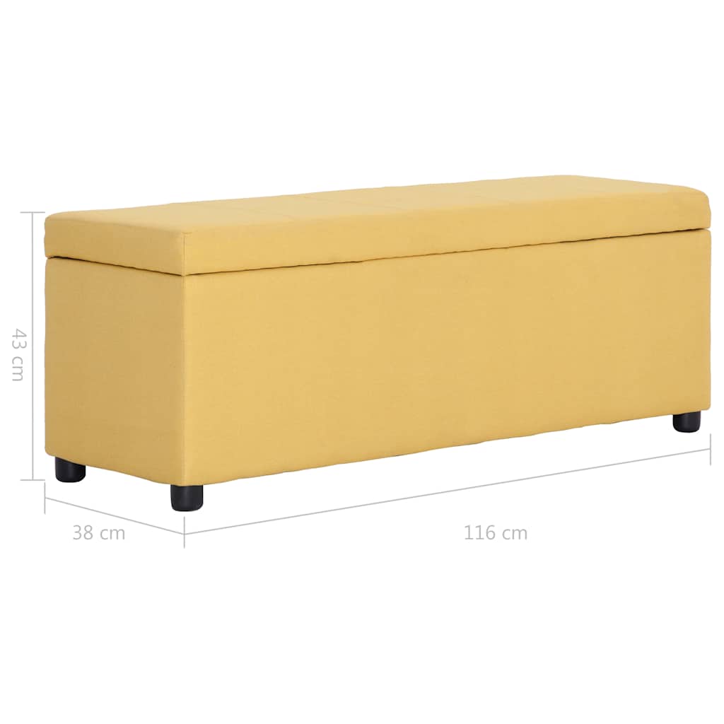 Sárga poliészter pad tárolórekesszel 116 cm 8