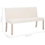 Krémszínű műbőr pad 139,5 cm 8