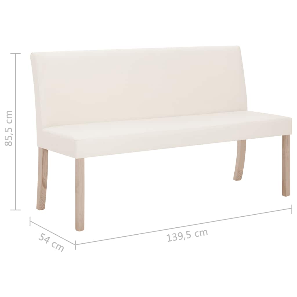Krémszínű műbőr pad 139,5 cm 8