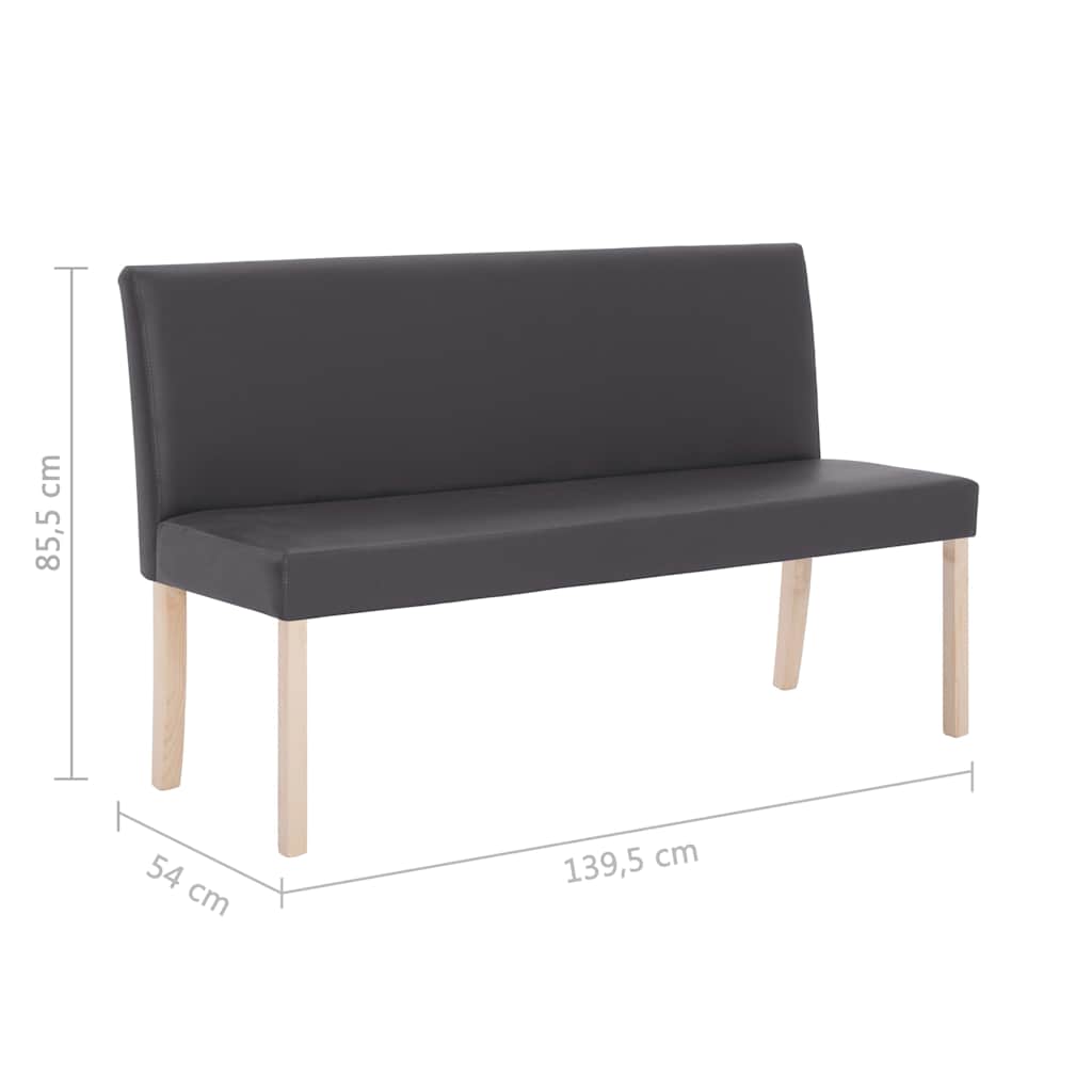 Szürke műbőr pad 139,5 cm 8