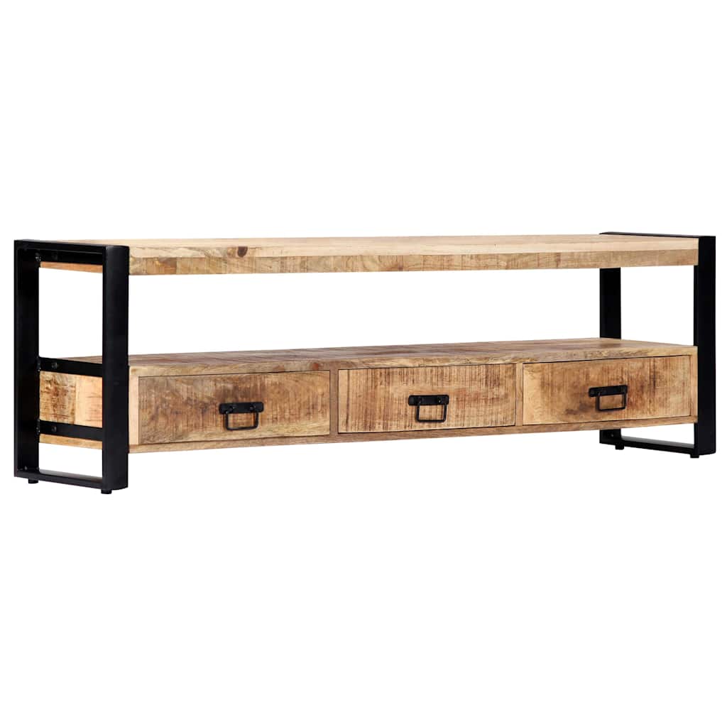 Tömör mangófa TV-szekrény 150 x 30 x 45 cm 9