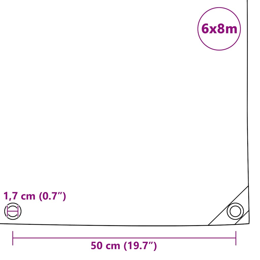 Szürke ponyva 650 g/m² 6 x 8 m 6