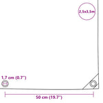 Zöld ponyva 650 g/m² 2,5 x 3,5 m 6
